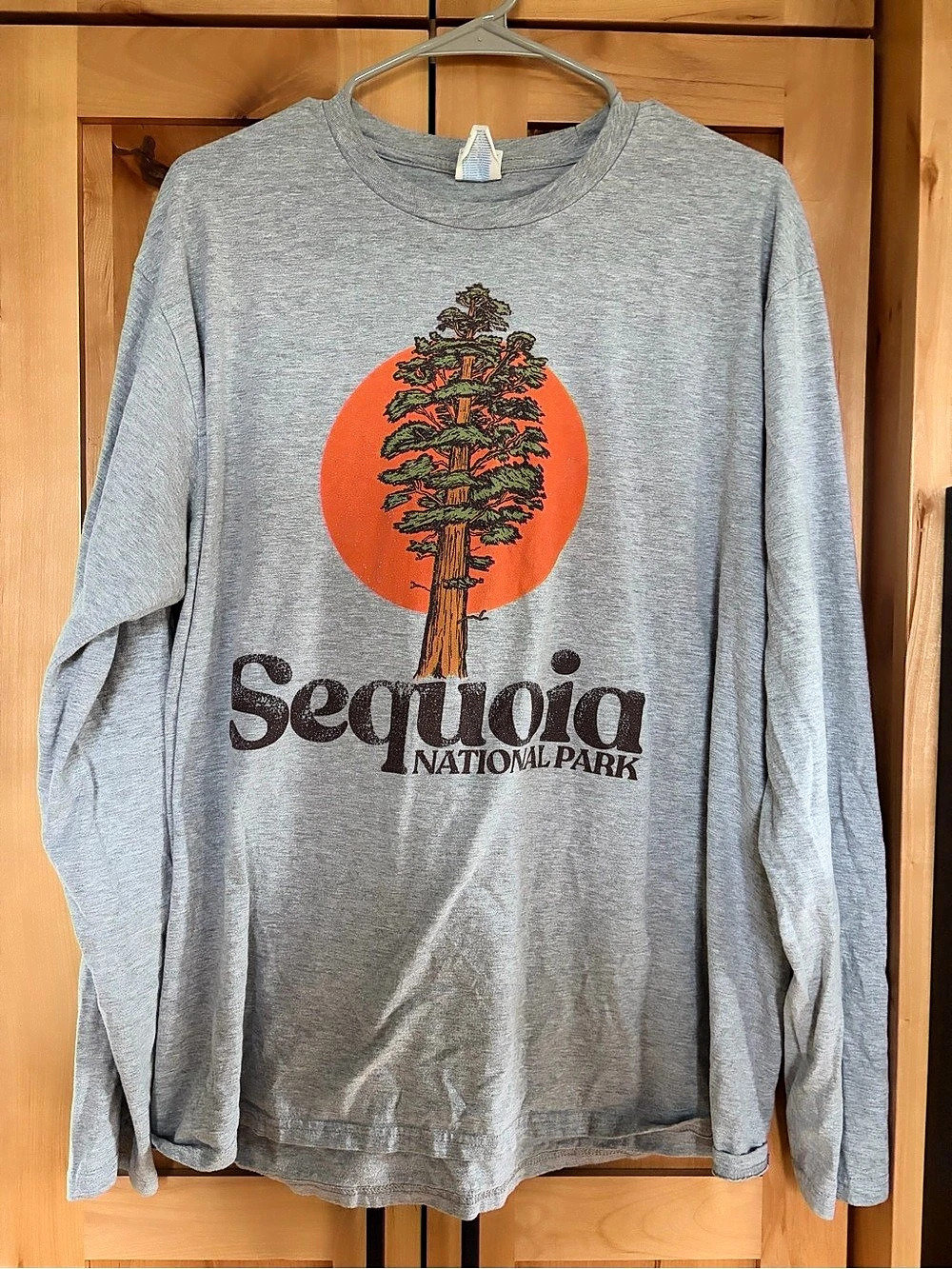 Port & Company Sequoia National Park Graphic Long Sleeve Tee Gray XL extra large